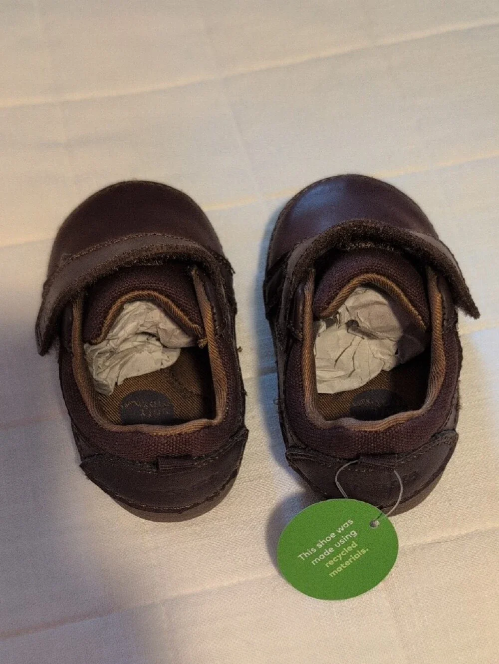 Stride Rite 3.5c - Brown Baby Walker Shoes with Hook-and-Loop Closure